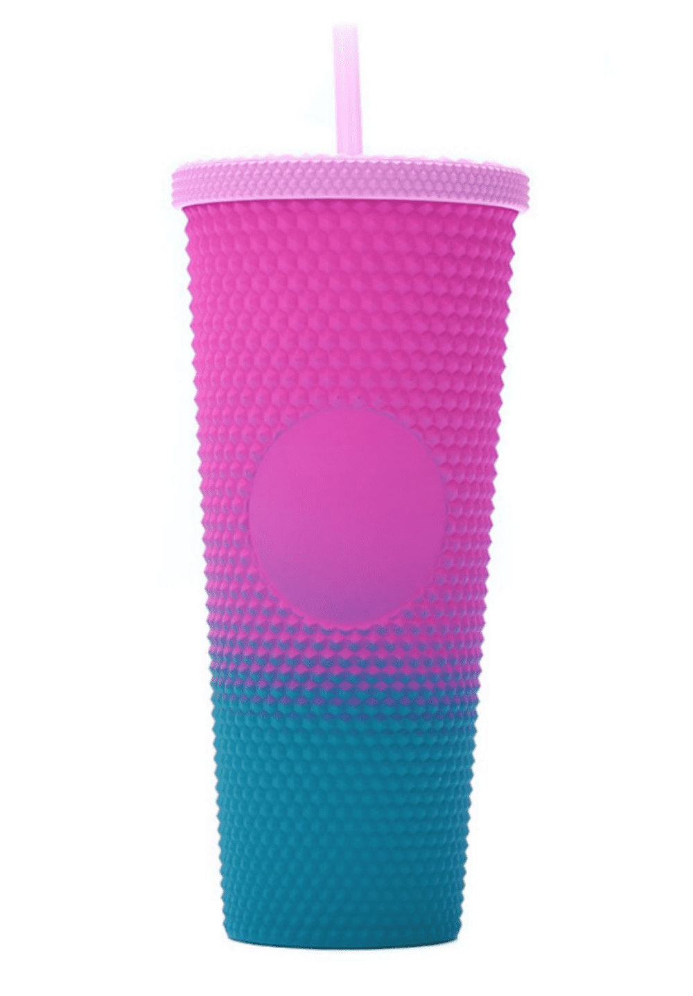 https://i5.walmartimages.com/seo/Happon-1-Pc-Studded-Tumbler-with-Lid-Straw-Plastic-Cup-for-Iced-Coffee-Reusable-Iridescent-24oz-Drinking-Tumblers-Gradient-Pink-Green_23cad49b-4fa3-4db1-adc5-b6d8d1a18f0b.9417a27f693314e12ec4bd5dd0b83b55.png