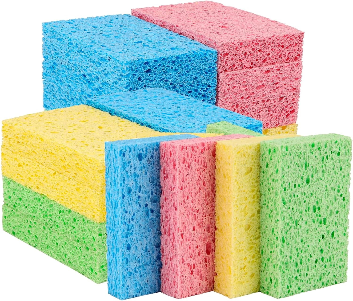Happon 12-Count Kitchen Sponges- Compressed Cellulose Sponges Non ...