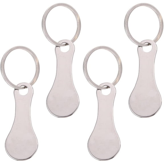 Happon 12 PCS Shopping Trolley Token,Shopping Trolley Release Key, Removable Shopping Trolley Token Key Ring, Made of Stainless Steel for Shopping Trolley