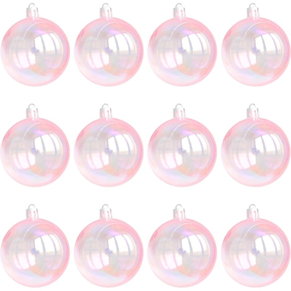 Happon 12 Pcs Christmas Iridescent Ornaments Ball, Christmas Clear Ball Ornaments Rainbow Ball,Hanging Baubles Ornaments for Christmas Tree DIY Wedding Party Decorations (30 mm)