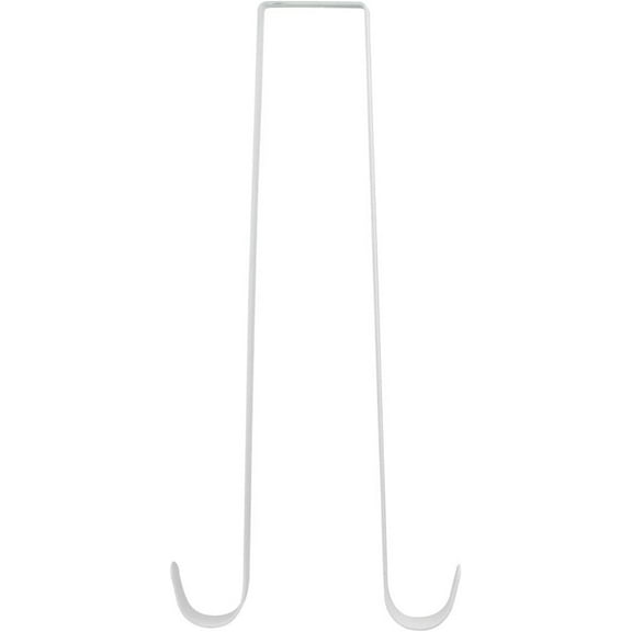 Happon 15 Inches Double Side Wreath Hanger Over The Door - Wreath Metal Hook for Christmas Wreath Front Door Hangers White