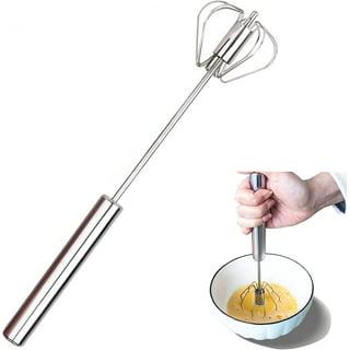 Semi-Automatic Stainless Steel Egg Whisk - Easy Hand Push Egg Beater and  Blender, Durable Mixer for Kitchen Use TIKA