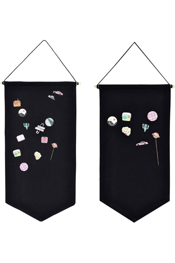 2 Pcs Wall Hanging Jewelry Storage Case,Canvas Display Stand,Badge Collection Board,Pin Display Holder, Collection Organizer for Earrings, Necklace, Rings