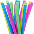 thumbnail image 1 of Happon 200 PCS Jumbo Smoothie Straws, Colorful Disposable Plastic Large Wide-mouthed Milkshake Straw (0.43" Diameter and 9.44" long), 1 of 6
