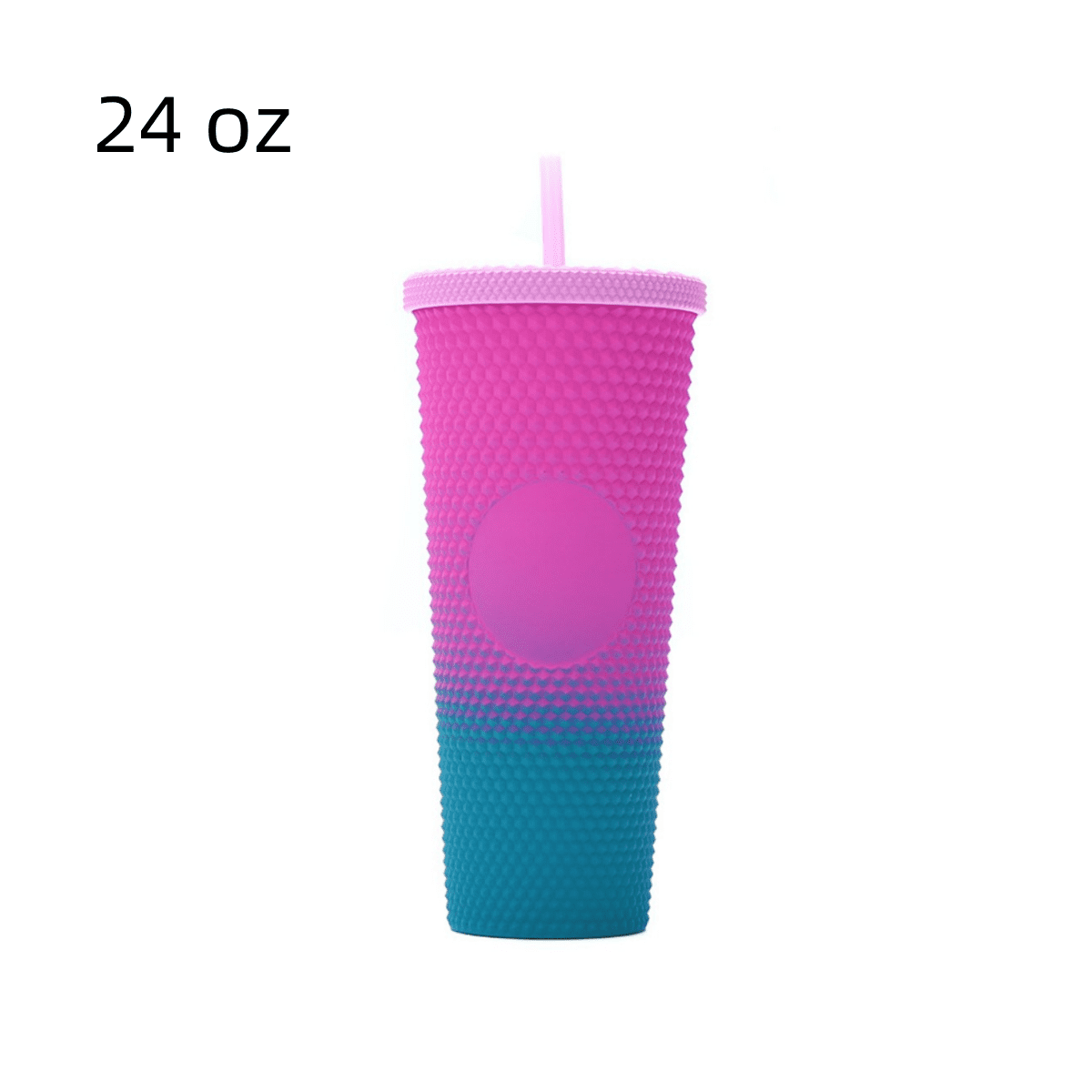 Reusable Iced Coffee Cup (24 Oz/Venti), Leak Proof and Double