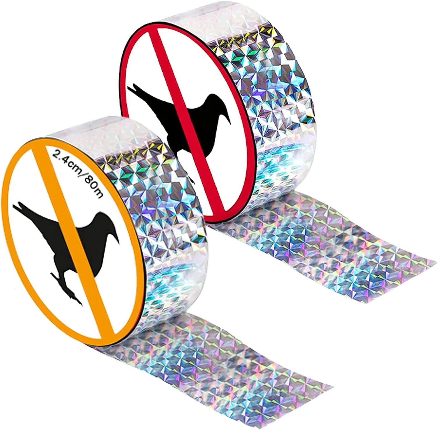 Happon 2pcs Bird Reflective Scare Tape Ribbon Outdoor, 262ft