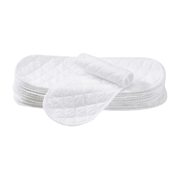 Happon 3-Layers Cotton Diaper, Set of 10 Reusable Solid Casual Infant Baby Cloth Diaper Covers Nappy Liners Insert for Baby (White, 32 x 12cm)