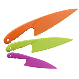 5 Pcs Kids Knife Set, Kids Safe Cooking Knives, Nylon Kids Kitchen Knife  with Crinkle Cutter, Serrated Edges Plastic Toddler Knife Kids Knives for