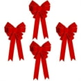 thumbnail image 1 of Happon 4 Pack Red Christmas Bows Outdoor Decorations,16”x8.5” Large Christmas Tree Topper Bow,Christmas Wreath Bow with Gold Edge for Xmas Home Front Door Decor, 1 of 1