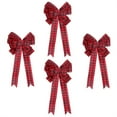 thumbnail image 1 of Happon 4 Pcs Large Christmas Red Bows 16 x 8.3 In Christmas Tree Bows with Gold Edge Christmas Door Bow Decorations for Home Christmas Tree Topper, Outdoor Indoor Kitchen Holiday Decorations, 1 of 7