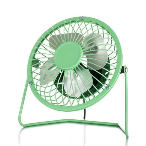 Happon 4 in USB Mini Desk Fan, Green Small Desktop Fan Quiet and Powerful Metal Design USB Powered