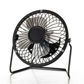 Mainstays 4 inch Personal Metal USB Desktop Fan Black, Portable, 360 ...