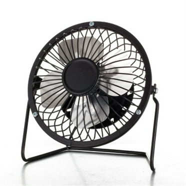 Happon 4 inch Desk Fan, Mini Fan with Metal Construction, Powerful USB Powered, 360° Rotation Desk Fans,Personal Cooling Fan for Home Office Bedroom, Black