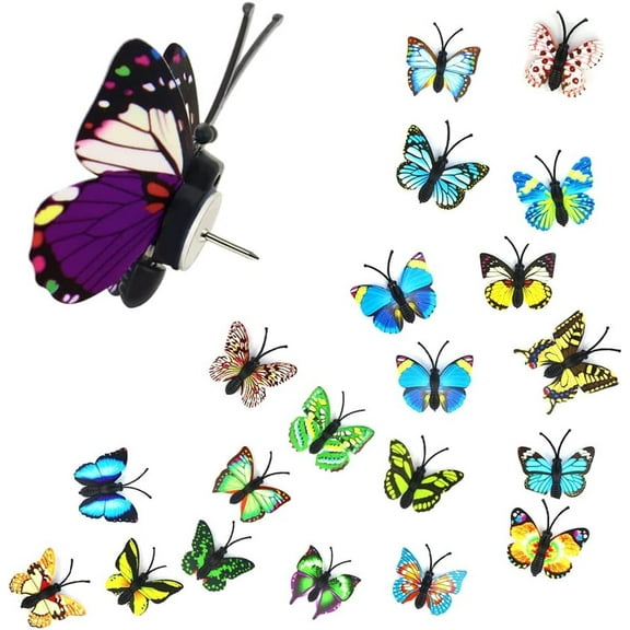 Happon 50 Pcs Drawing Pin, Butterfly Thumb Tacks Decorative Colorful Cute Novelty Butterfly Push Pins for Photo Wall Hanging Cork Board Bulletin Home Random Pattern Decorations