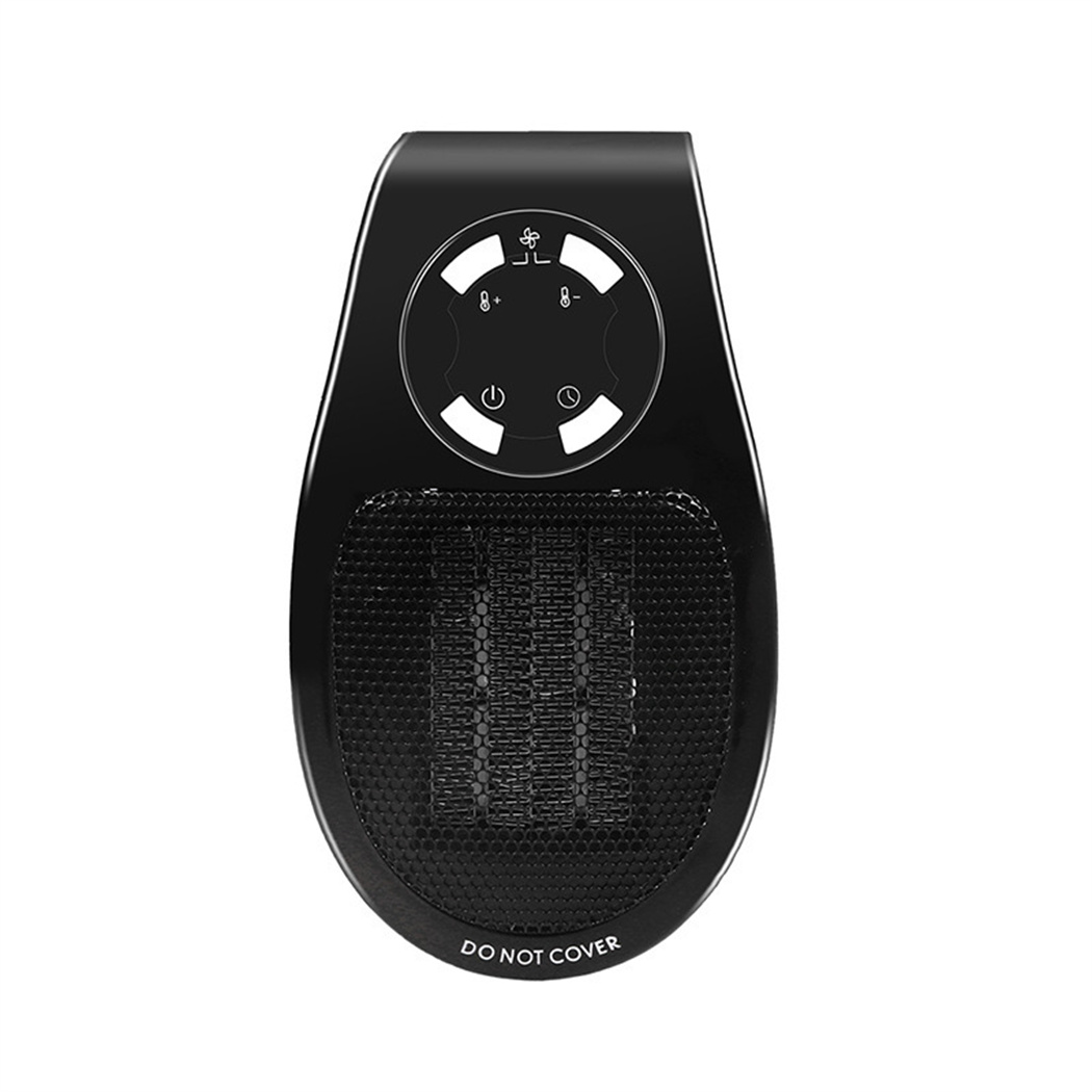 Happon 500W Smart Space Electric Small Heater, 1 Pack Black Wall Outlet Electric Space Heater