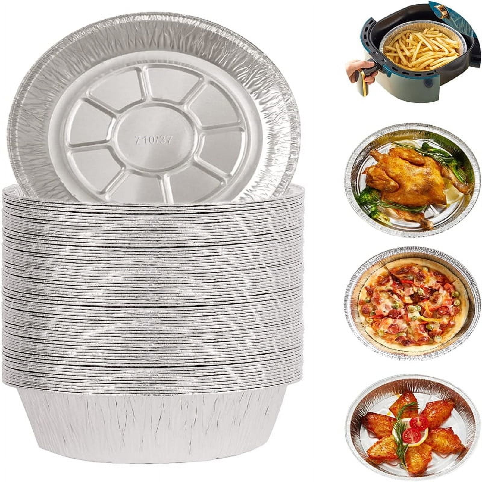 Happon 6 Inch Aluminum Foil Pie Pans (50 Count) Disposable & Recyclable