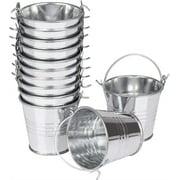 Happon 6 Pack Mini Metal Buckets for Party Favor, 2 inch Tiny Pail Craft Bucket with Handle,Decorative Little Candy Tin Pails for Wedding Party, Easter, Halloween, Classroom Supplies