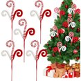 thumbnail image 1 of Happon 6 Pcs Red&White Christmas Tree Decorations Picks Christmas Tree Woolen Candy Curly Pick,Christmas Tree Decorations Home Office Vase Party Ornaments for Vase Filler Home Office Decor, 1 of 7