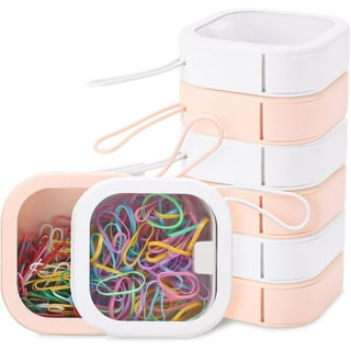 Hair Tie Organizer Box travel qtip case, 6 pcs Portable Hair Accessory  Storage Containers for Hair Ties, Qtip Holder Travel Organizer for Lady  Women