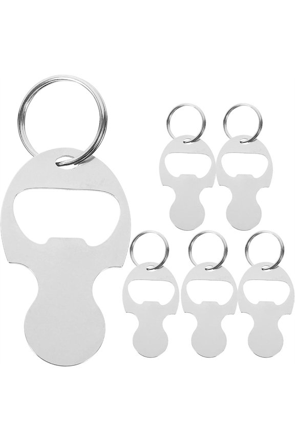 6pcs Portable Alloy Keyring Metal Shopping Trolley Tokens Keychain Bottle Opener for Men Women Shopping Cart Grocery Shopping Trolleys(Silver)