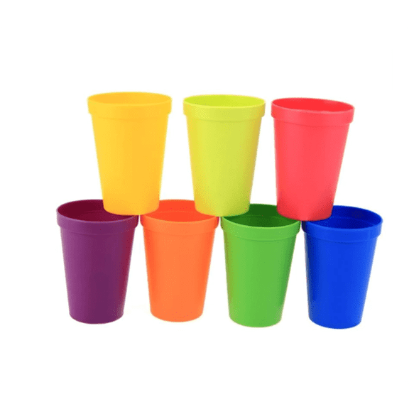 Happon 8 Pack 7oz Plastic Kids Cups, Unbreakable Juice Tumblers, Toddler Drinking Cup in 7 Assorted Colors for Parties, School, BBQ, Cafe, Restaurant, Children, Adults