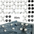 thumbnail image 1 of Happon 8 Sets Pant Waist Tightener Instant Jean Buttons for Loose Jeans Pants Clips for Waist Detachable Jean Buttons Pins No Sewing Waistband Tightener, 1 of 7