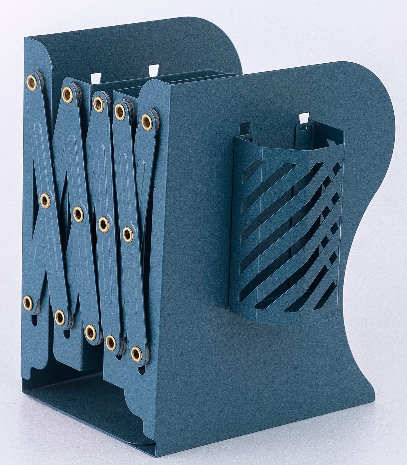 Happon Adjustable Bookends with Pen Holder, 3 Compartments Decorative ...