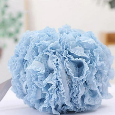 Happon Bath Sponge Shower Loofahs 60g Mesh Pouf Bath Scrunchies Body Wash Puff(Blue)