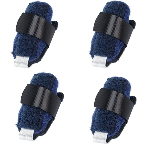 Happon Claw Toe Straightener for Women Men,4 Pcs Toe Brace Hammertoe Splint, Soft Hook and Loop Hammer Toe Straightener Wear Resistant for Home Travel(Blue)