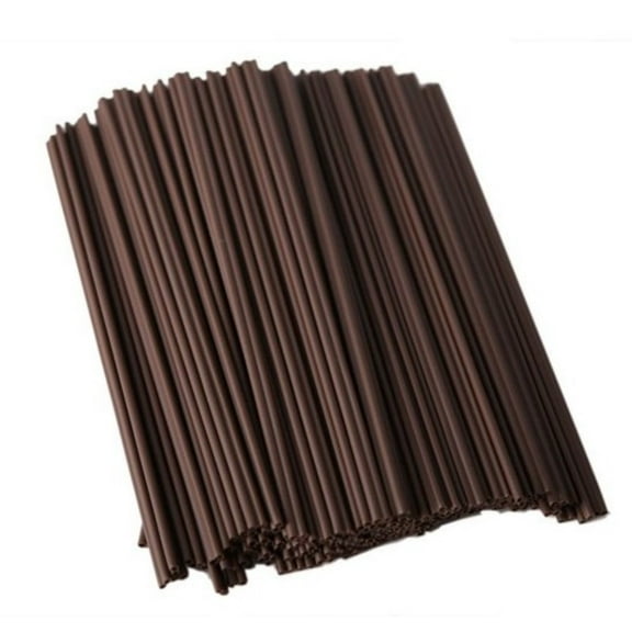 Happon Coffee Stirrers Sticks 200 Pcs，7.09in Disposable Coffee Straw Stirring Rod Coffee Straw Plastic Drink Stirrer Sticks Health and Safety 2-Hole Coffee Straw (Brown)