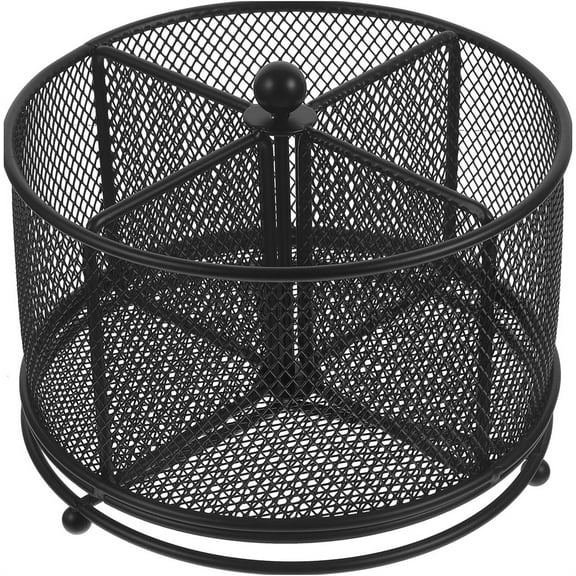 Happon Countertop Silverware Caddy, 4 Compartment Cutlery Holder Caddy for Plates, Plastic Cups, Forks, Spoons, Napkins, Condiments,Metal Utensil Holder for Party, Picnic, Home