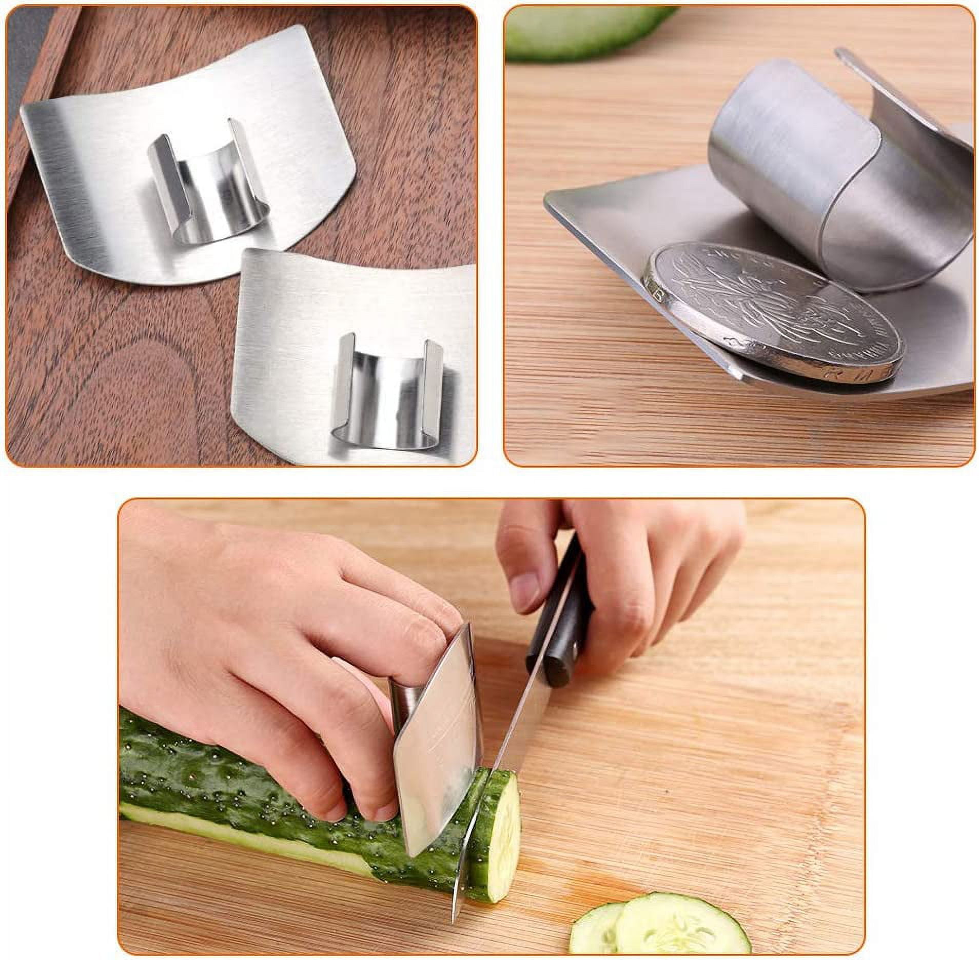 Happon Finger Guards for Cutting 2pcs Premium 304 Stainless Steel