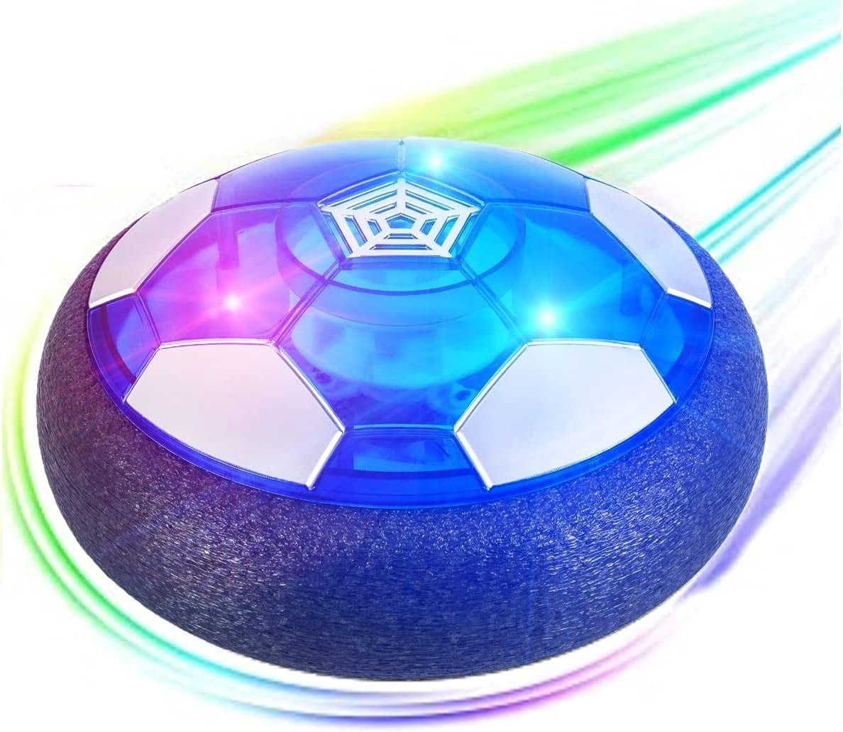 Happon Floating Soccer Hover Football - USB Rechargeable Battery Powered Hover Football Indoor Floating Soccer Air Football Pro Fun Toy for Boys and Kids Christmas Gift(Black,1pcs)