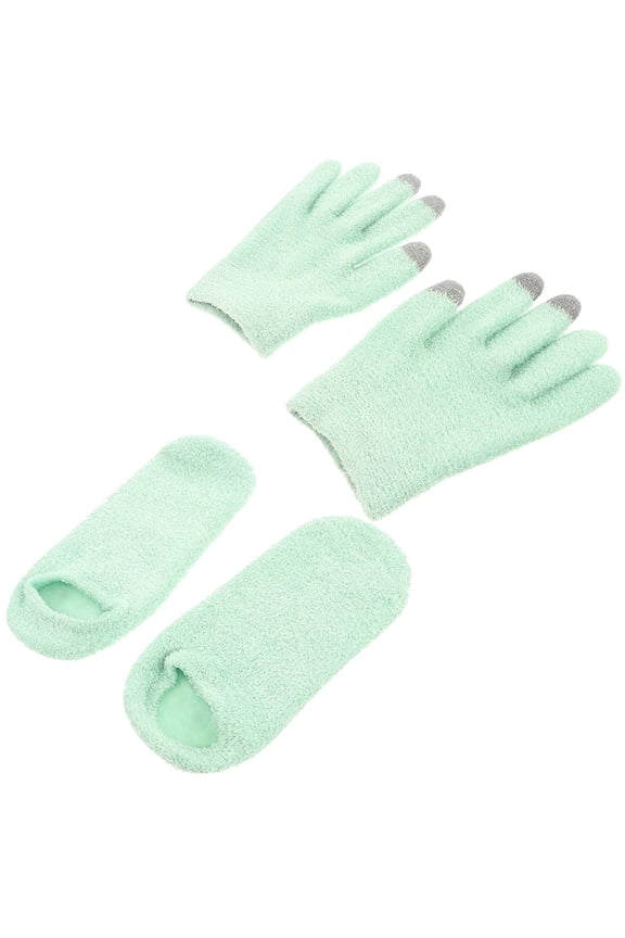 Gel Moisturizing Spa Gloves and Socks Repair and Heal Eczema Dry Skin Cracked Hand Feet HeelGreen