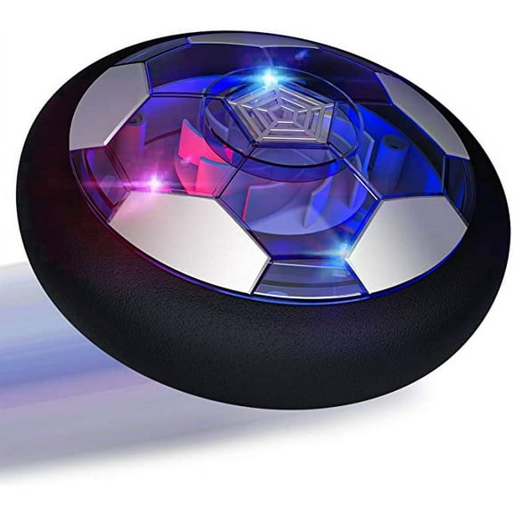 Happon Hover Soccer Ball Floating Soccer Rechargeable Air Power Football with LED Starlight and Soft Foam Bumpers Kids Gifts Toys for 3+ Year Old Boys Girls Indoor Outdoor Sport Games(1Black)