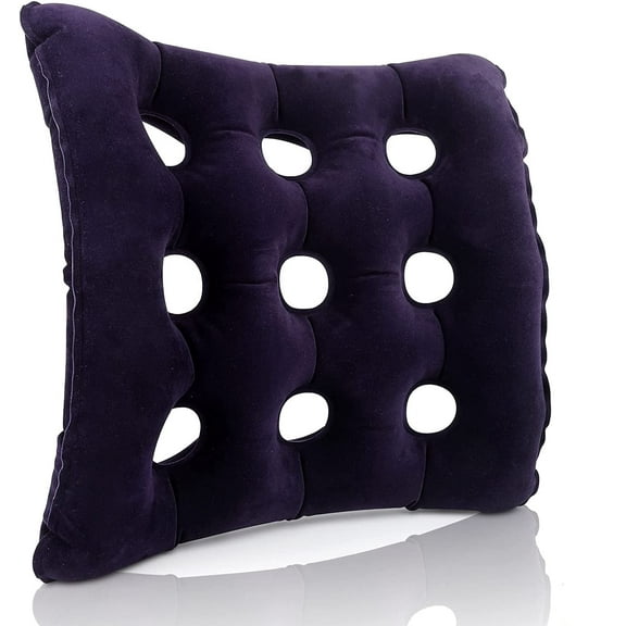 Happon Inflatable Seat Cushions, Dark Blue Inflatable Portable Chair Pad with Ventilation Holes Can Disperse The Pressure on The Buttocks, Relieve Bedsores, Hemorrhoid Pain