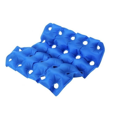 Happon Inflatable Waffle Cushion for Tailbone Pain Relief, Ring Cushion with A Pump, Square Blue Wheelchair Cushions for Pressure Relief,Portable Chair Pad for Home Office Chair Car