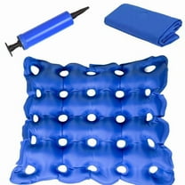 Happon Inflatable Waffle Cushion for Tailbone Pain Relief, Ring Cushion with A Pump, Square Blue Wheelchair Cushions for Pressure Relief,Portable Chair Pad for Home Office Chair Car