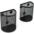 thumbnail image 1 of Happon Magnetic Pencil Holder Black, 2 Pack Semicircle Magnetic Storage Basket Organizer, Extra Strong Magnets Pen Holder for Whiteboard Fridge Cubicle Desks, Locker Accessories, 1 of 6
