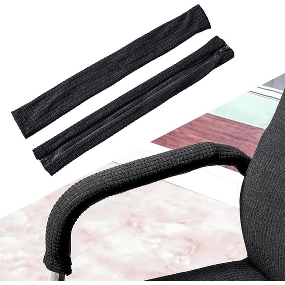 Happon Office Chair Armrest Gloves, Chair Covers Office Chair Armrest Covers Computer Arm Rest Chair Handle Pads Armrest Pad Arm Protector Elasticity Polyester (Black)