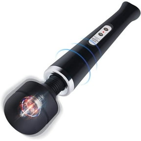 Happon Personal Cordless Wand Massager, Handheld Electric Back Massager Wand with 10 Powerful Vibrations for Deep Full Body Massage and Pain Relief Black