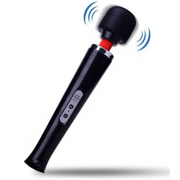 Happon Powerful Personal Wand Massager, Handheld Electric Back Massager with 10 Vibration Modes, Sports Recovery and Relieve Deep Tissue Muscle Pain for Neck Back Shoulders Legs (Black)