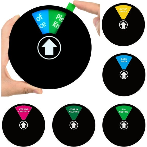 Happon Privacy Sign for Offices 6 inch,Office Door Sign,Do Not Disturb/Come on in/Out of Office/in a Meeting/Back Soon/Working Remotely Sign, 6 Options Privacy Door Sign(Black)