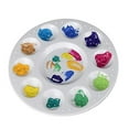 thumbnail image 1 of Happon Round Petal Plastic Palette Painting Dish 10 Well Paint Tray Watercolor Painting Mixing Palette for Oil Acrylic Watercolor Gouache,Easy Wash, 6.7 Inches,Artist（1 Pcs）, 1 of 6