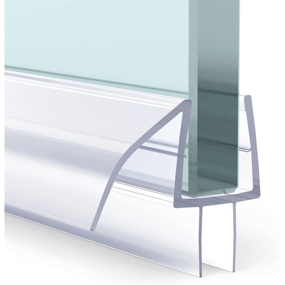 Happon Shower Door Bottom Seal, Frameless Glass Shower Door Seal Strip, 3 Section Segmented Installation - Suitable for 3/8 Inch Glass, 47.5 inch(15.75 inch * 3)