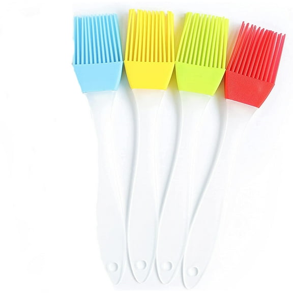 Happon Silicone Basting Brush 4 Pack Heat Resistance Pastry Brushes Oil Brush Great for Steaks, BBQ, Baking, Kitchen Cooking Brush Butter, Multicolor