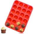 thumbnail image 1 of Happon Silicone Muffin Pan Cupcake - Mini 24 Cups Muffin Tin, Nonstick BPA Free Food Grade Silicone Molds Red, 1 of 6