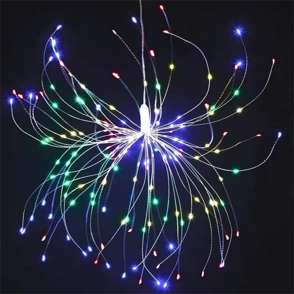 Happon Starburst String Lights, 1 Pc Firework Lights, 200 LED Hanging Lights, LED Copper Wire Multi-Color Fairy Light for Wedding Gazebo Porch Patio Umbrella