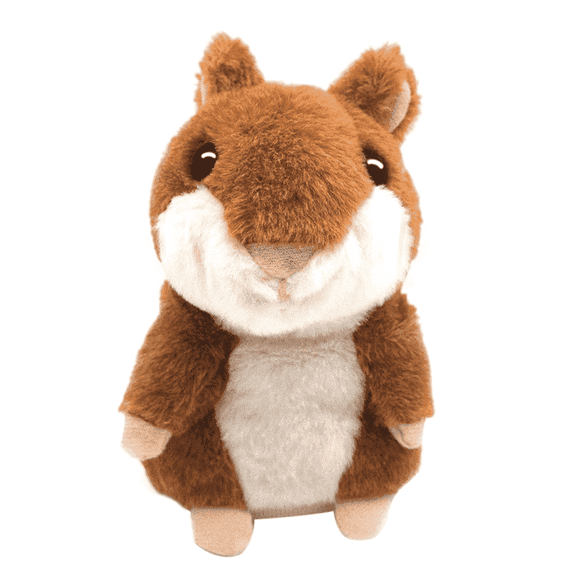 Happon Talking Hamster, 1 Pack Interactive Stuffed Plush Animal Talking Toy Cute Sound Effects with Repeats Your Said Voice, Best Buddy for Kids Gift Age 3+ (Brown)