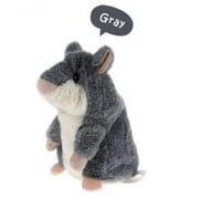 Happon Talking Hamster, 1 Pack Interactive Stuffed Plush Animal Talking Toy Cute Sound Effects with Repeats Your Said Voice, Best Buddy for Kids Gift Age 3+ Gray